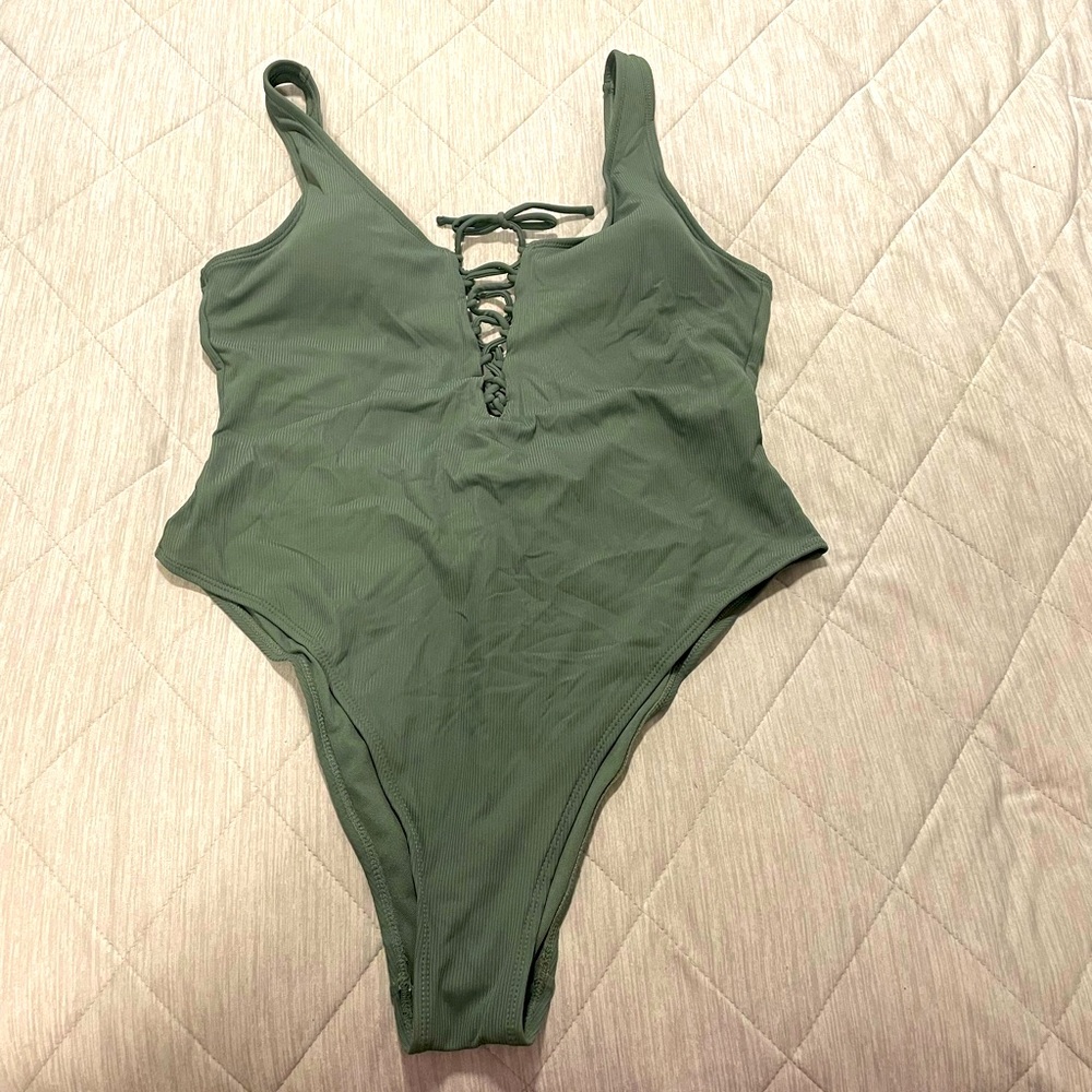 Lace up swimsuit